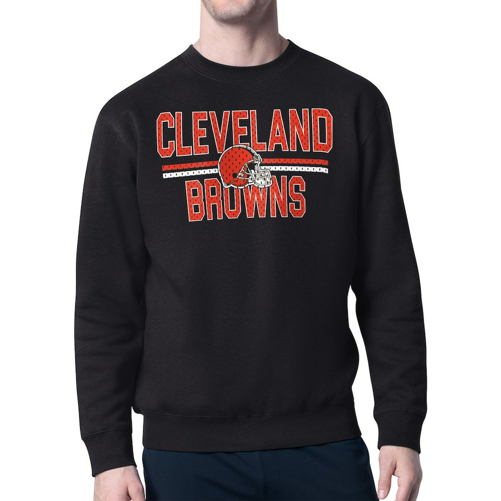 Cleveland Browns Starter Team Mesh Print Graphic Pullover Sweatshirt - Black Pullover