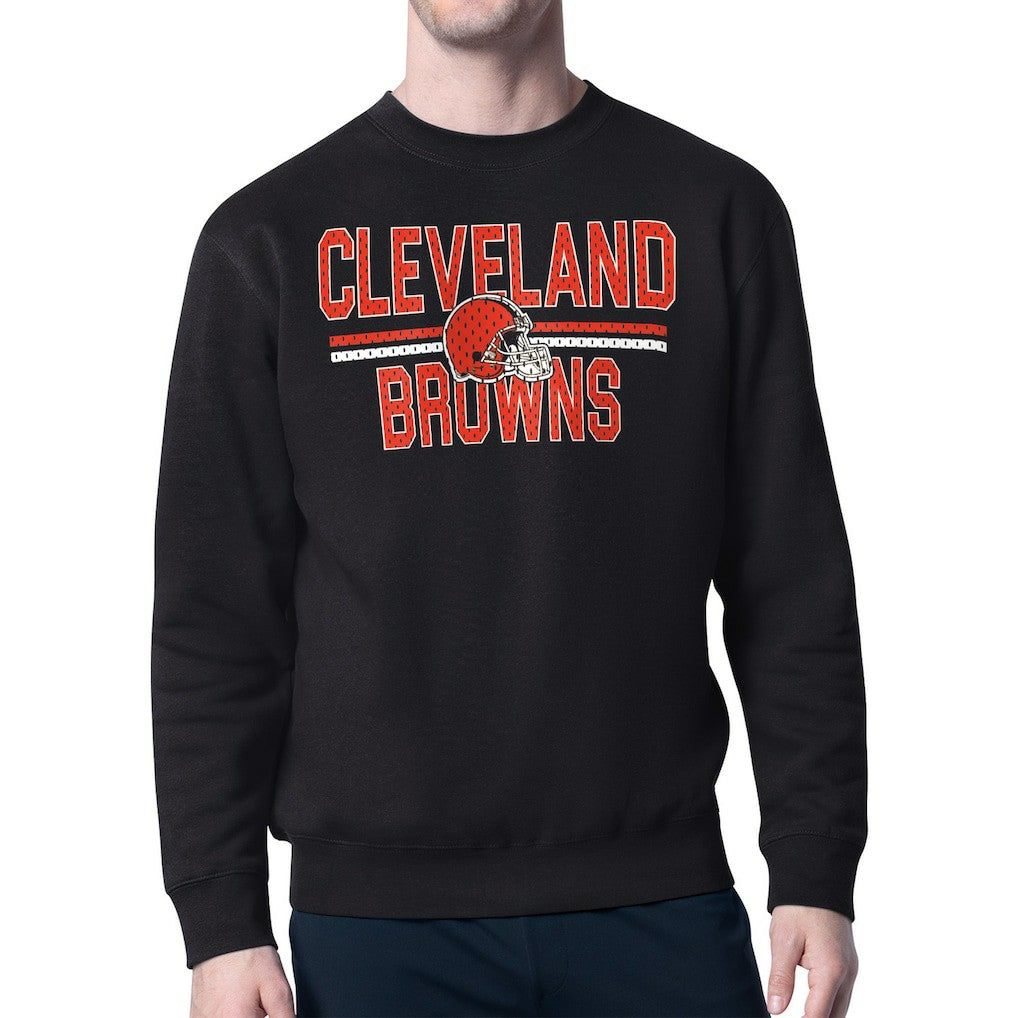 Cleveland Browns Starter Team Mesh Print Graphic Pullover Sweatshirt - Black Pullover