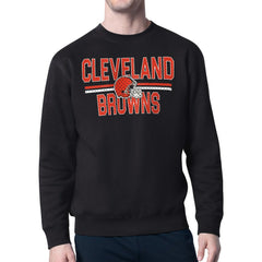 Cleveland Browns Starter Team Mesh Print Graphic Pullover Sweatshirt - Black Pullover