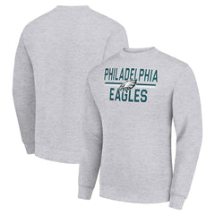 Philadelphia Eagles Starter Team Mesh Print Graphic Pullover Sweatshirt - Heather Gray Pullover