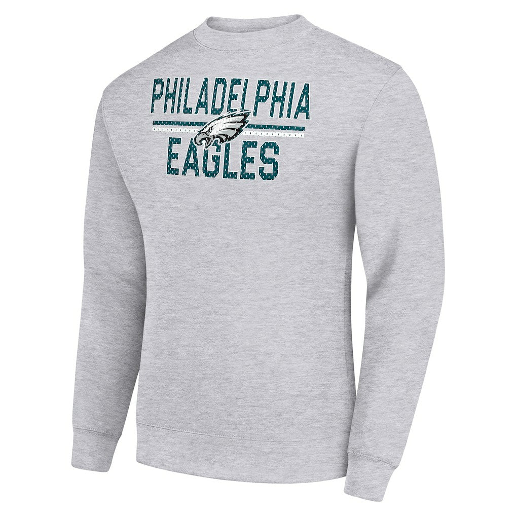 Philadelphia Eagles Starter Team Mesh Print Graphic Pullover Sweatshirt - Heather Gray Pullover