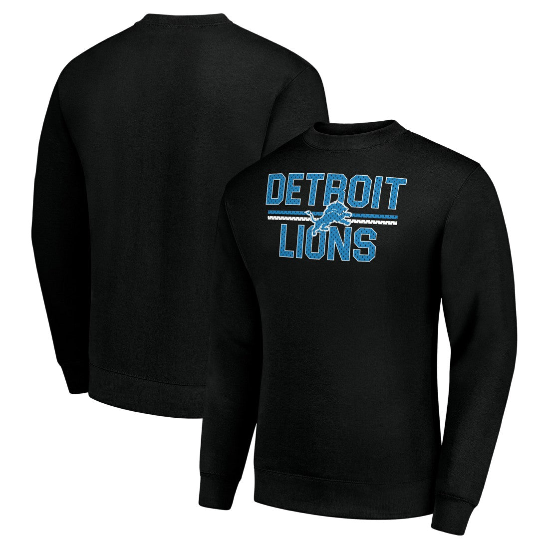 Detroit Lions Starter Team Mesh Print Graphic Pullover Sweatshirt - Black Pullover