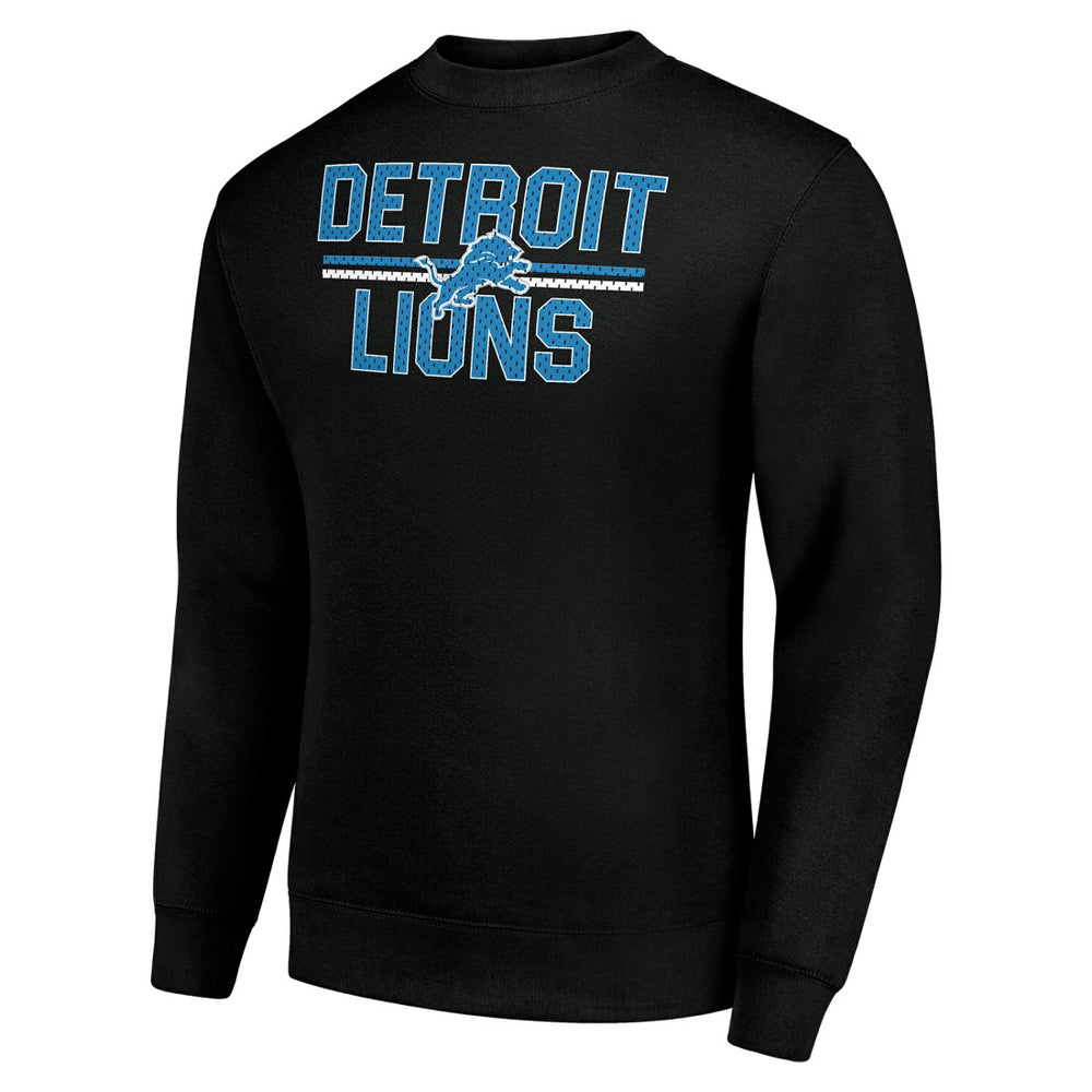 Detroit Lions Starter Team Mesh Print Graphic Pullover Sweatshirt - Black Pullover
