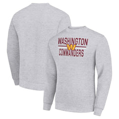 Washington Commanders Starter Team Mesh Print Graphic Pullover Sweatshirt - Heather Gray Pullover