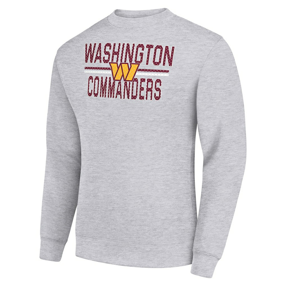 Washington Commanders Starter Team Mesh Print Graphic Pullover Sweatshirt - Heather Gray Pullover