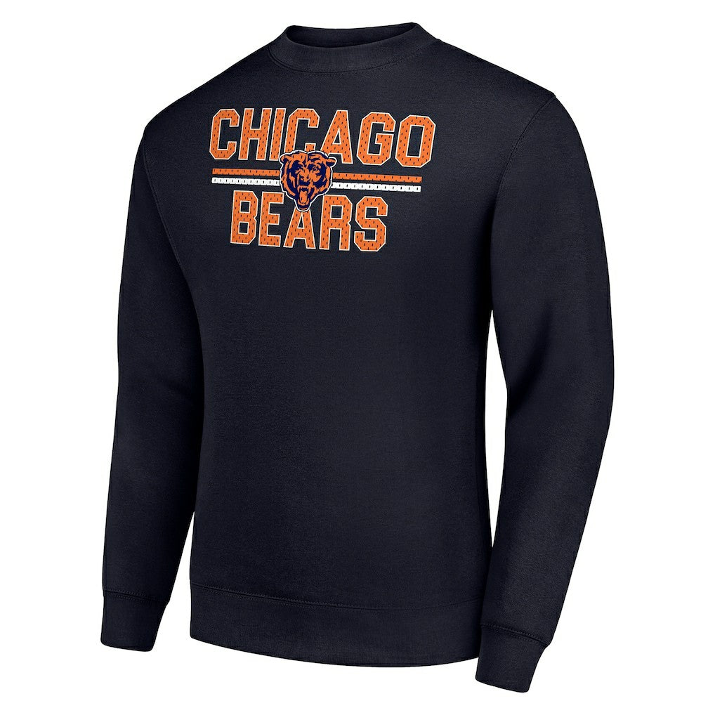 Chicago Bears Starter Team Mesh Print Graphic Pullover Sweatshirt - Navy Pullover