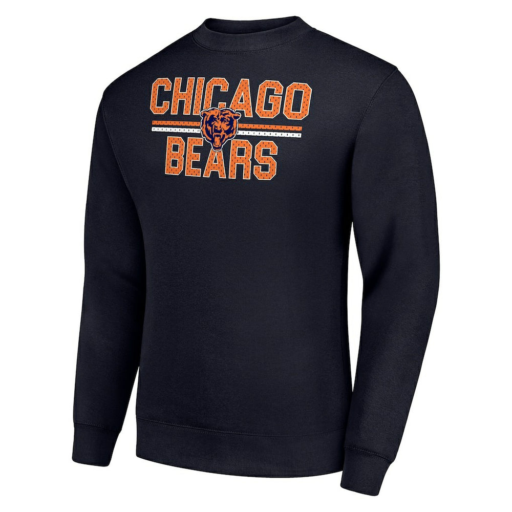 Chicago Bears Starter Team Mesh Print Graphic Pullover Sweatshirt - Navy Pullover