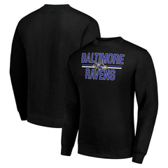 Baltimore Ravens Starter Team Mesh Print Graphic Pullover Sweatshirt - Black Pullover