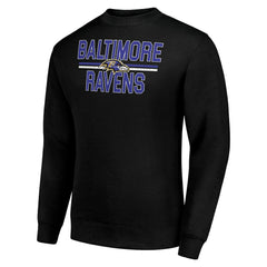 Baltimore Ravens Starter Team Mesh Print Graphic Pullover Sweatshirt - Black Pullover
