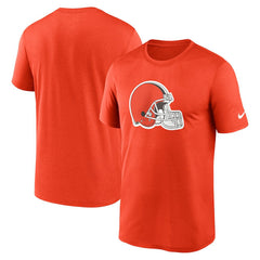 Cleveland Browns Legend Logo Helmet Performance T-Shirt - Orange T-shirts