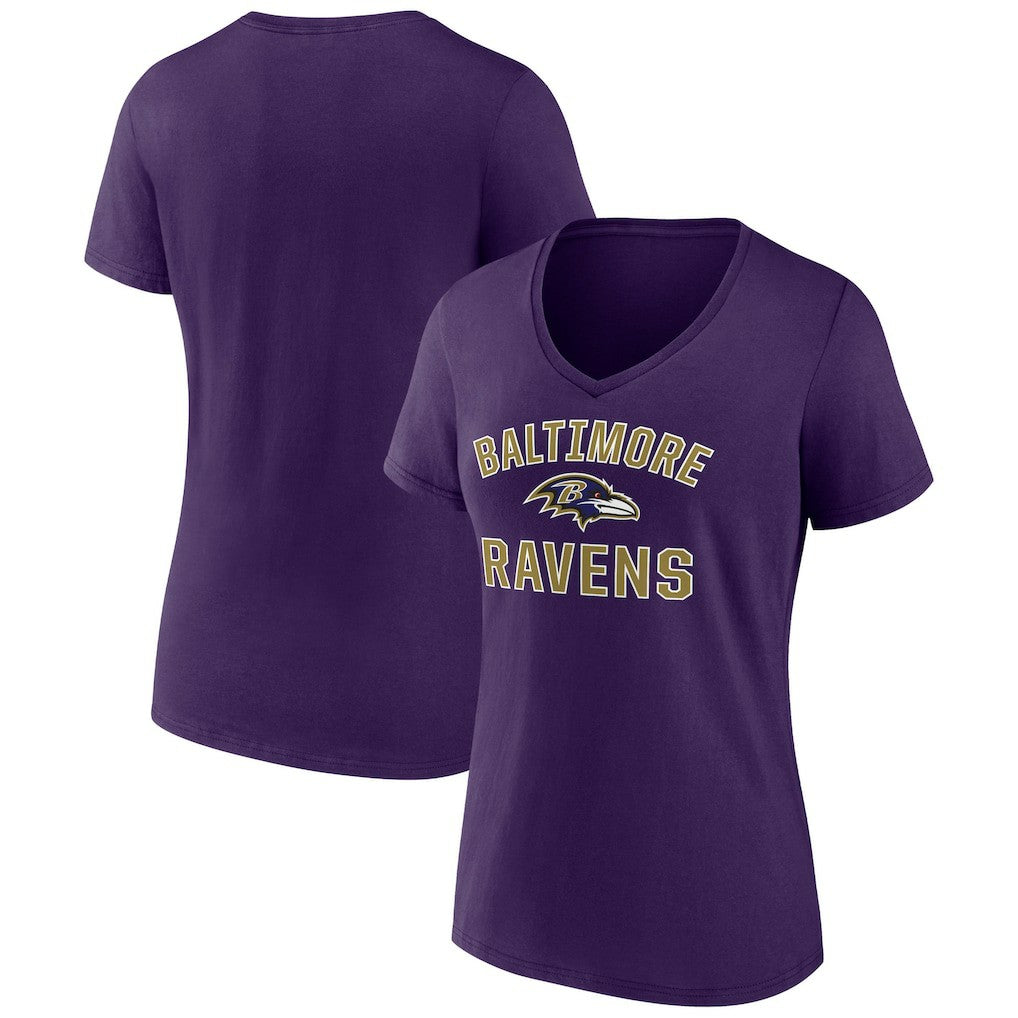 Baltimore Ravens Women's Victory Arch V-Neck T-Shirt - Purple T-shirts