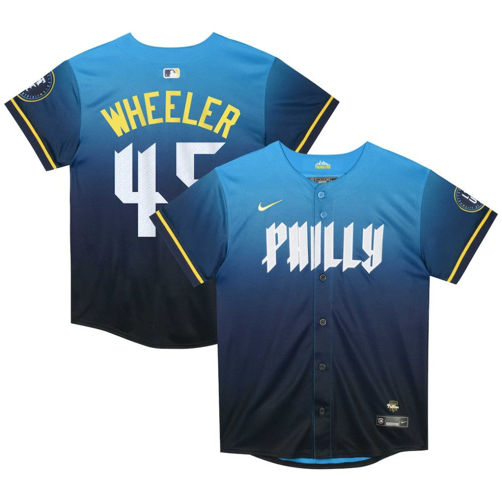 Zack Wheeler Philadelphia Phillies Nike Preschool 2024 City Connect Limited Player Jersey - Blue Jerseys