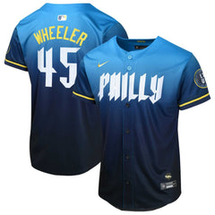 Zack Wheeler Philadelphia Phillies Nike Youth 2024 City Connect Limited Player Jersey - Blue Jerseys