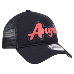 Los Angeles Angels New Era Retro Bold A-Frame Trucker 9FORTY Adjustable Hat - Black Hats