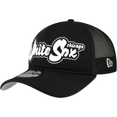 Chicago White Sox New Era Retro Bold A-Frame Trucker 9FORTY Adjustable Hat - Black Hats