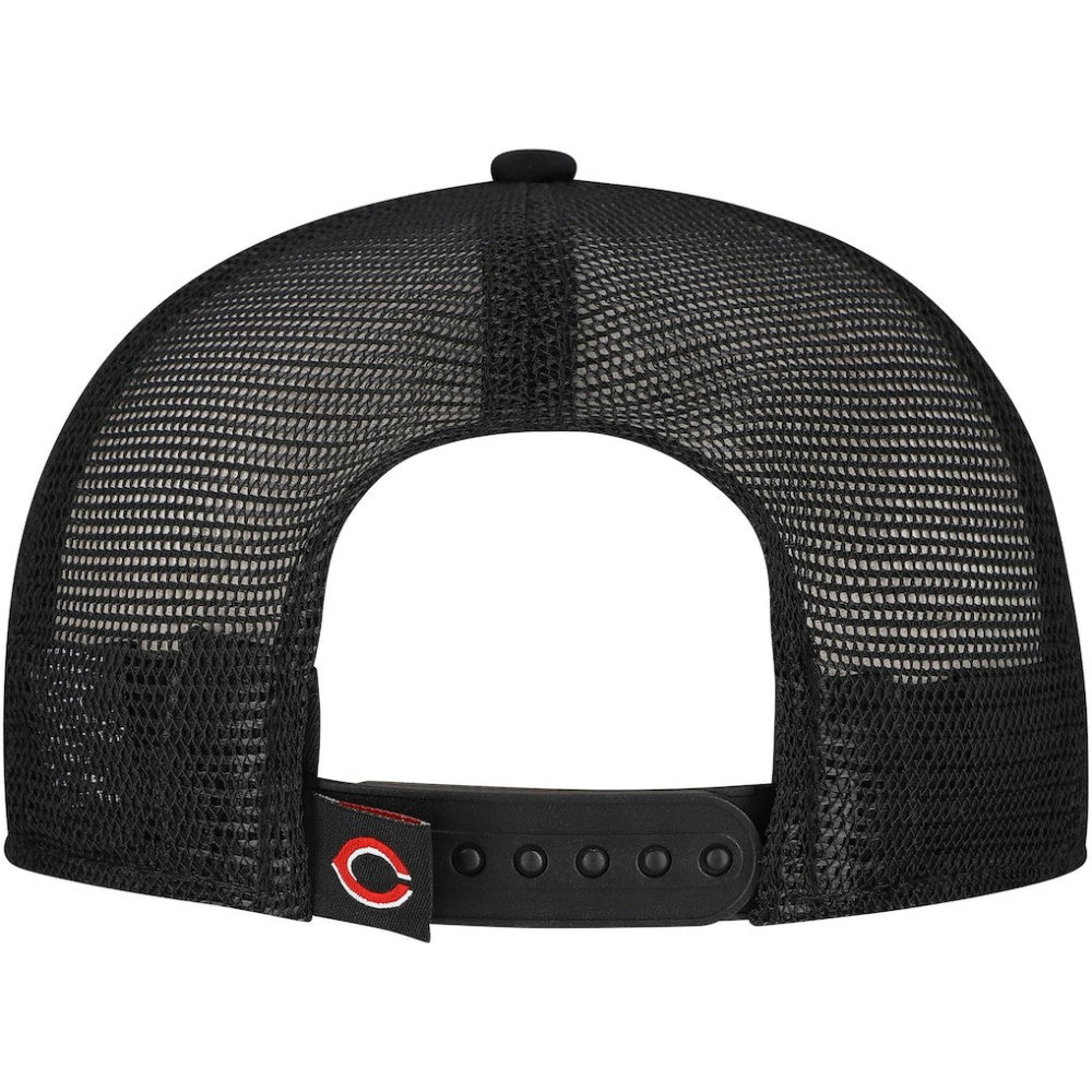 Cincinnati Reds New Era Retro Bold A-Frame Trucker 9FORTY Adjustable Hat - Black Hats