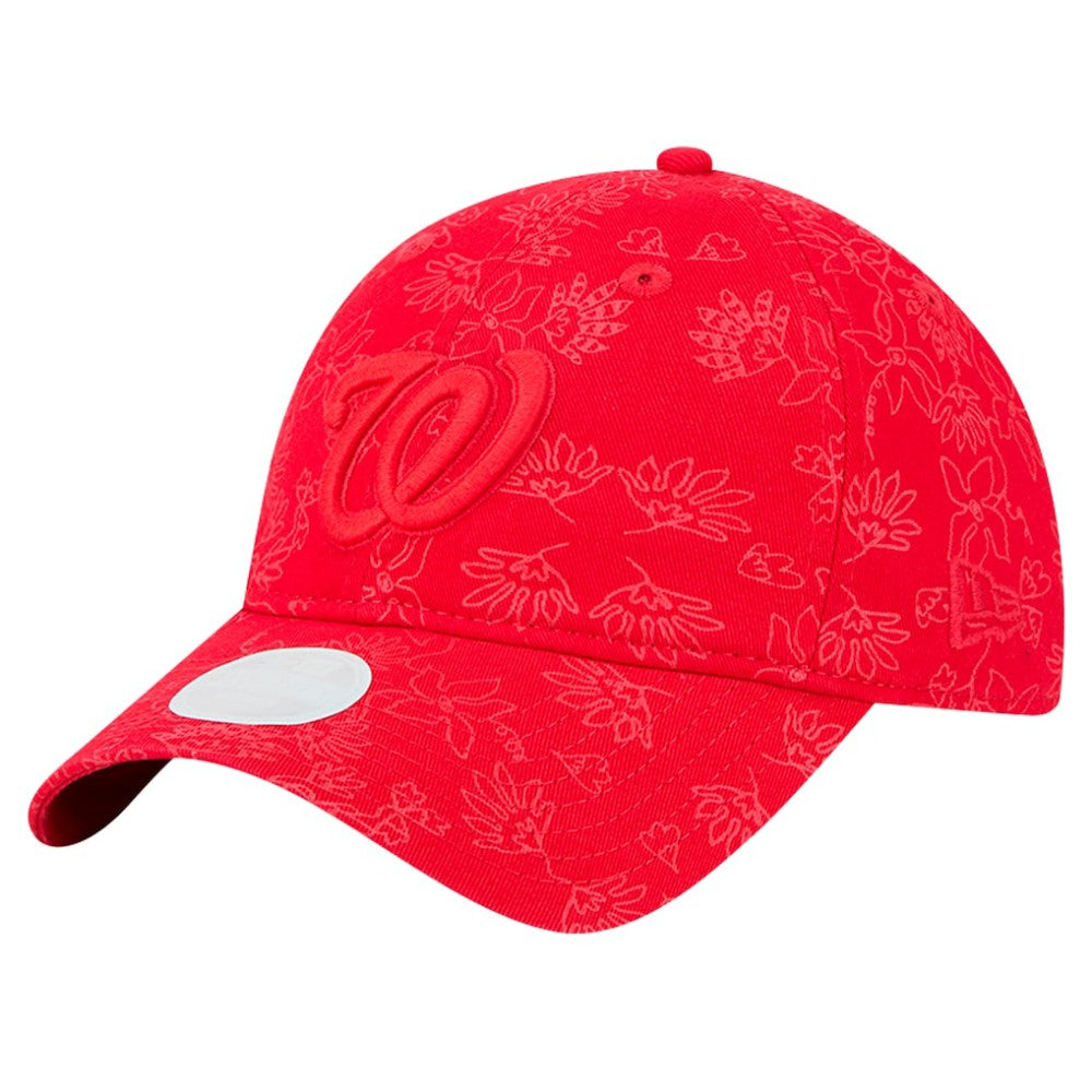 Washington Nationals New Era Women's Tonal Floral 9TWENTY Adjustable Hat - Red Hats