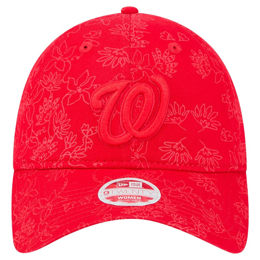 Washington Nationals New Era Women's Tonal Floral 9TWENTY Adjustable Hat - Red Hats