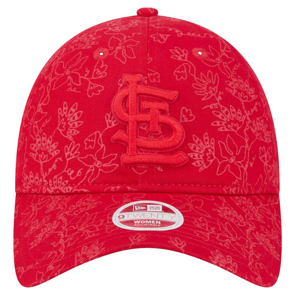 St. Louis Cardinals New Era Women's Tonal Floral 9TWENTY Adjustable Hat - Red Hats