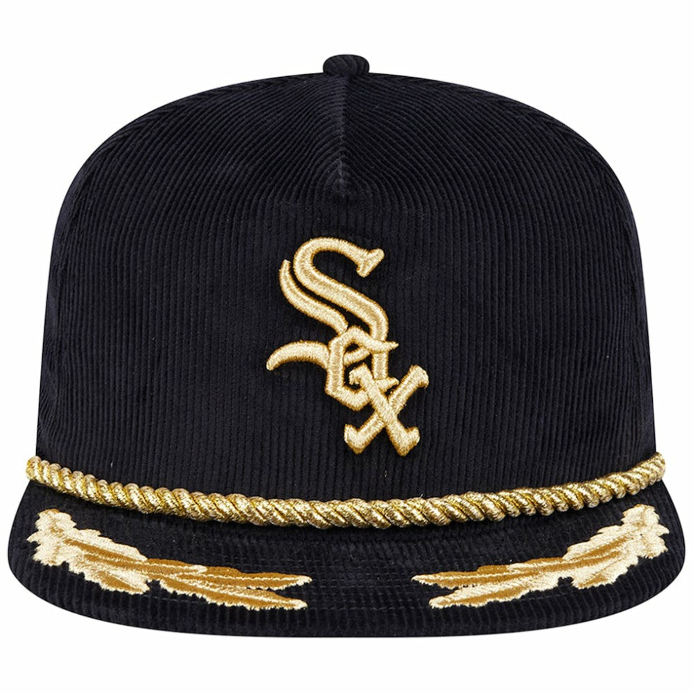 Chicago White Sox New Era Corduroy Filigree Golfer Adjustable Hat - Black Hats
