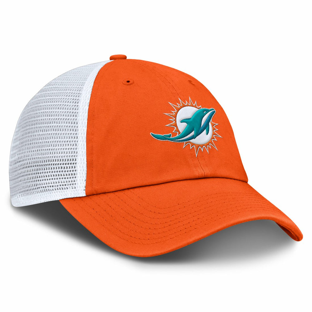 Miami Dolphins Trucker Adjustable Hat - Orange/White Hats