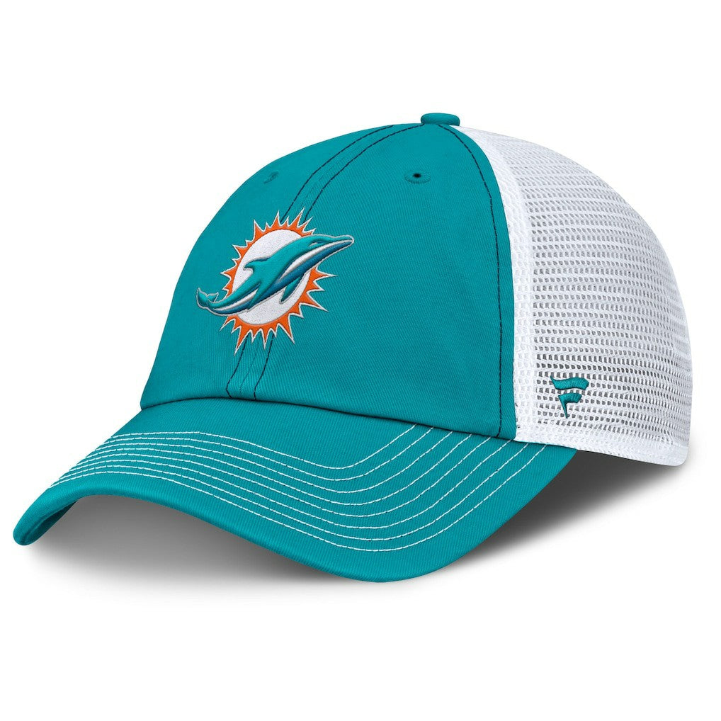 Miami Dolphins Trucker Adjustable Hat - Aqua/White Hats