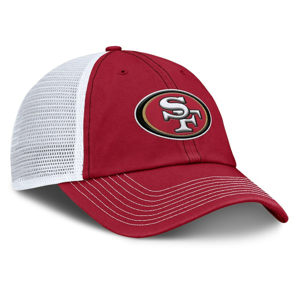 San Francisco 49ers Trucker Adjustable Hat - Scarlet/White Hats