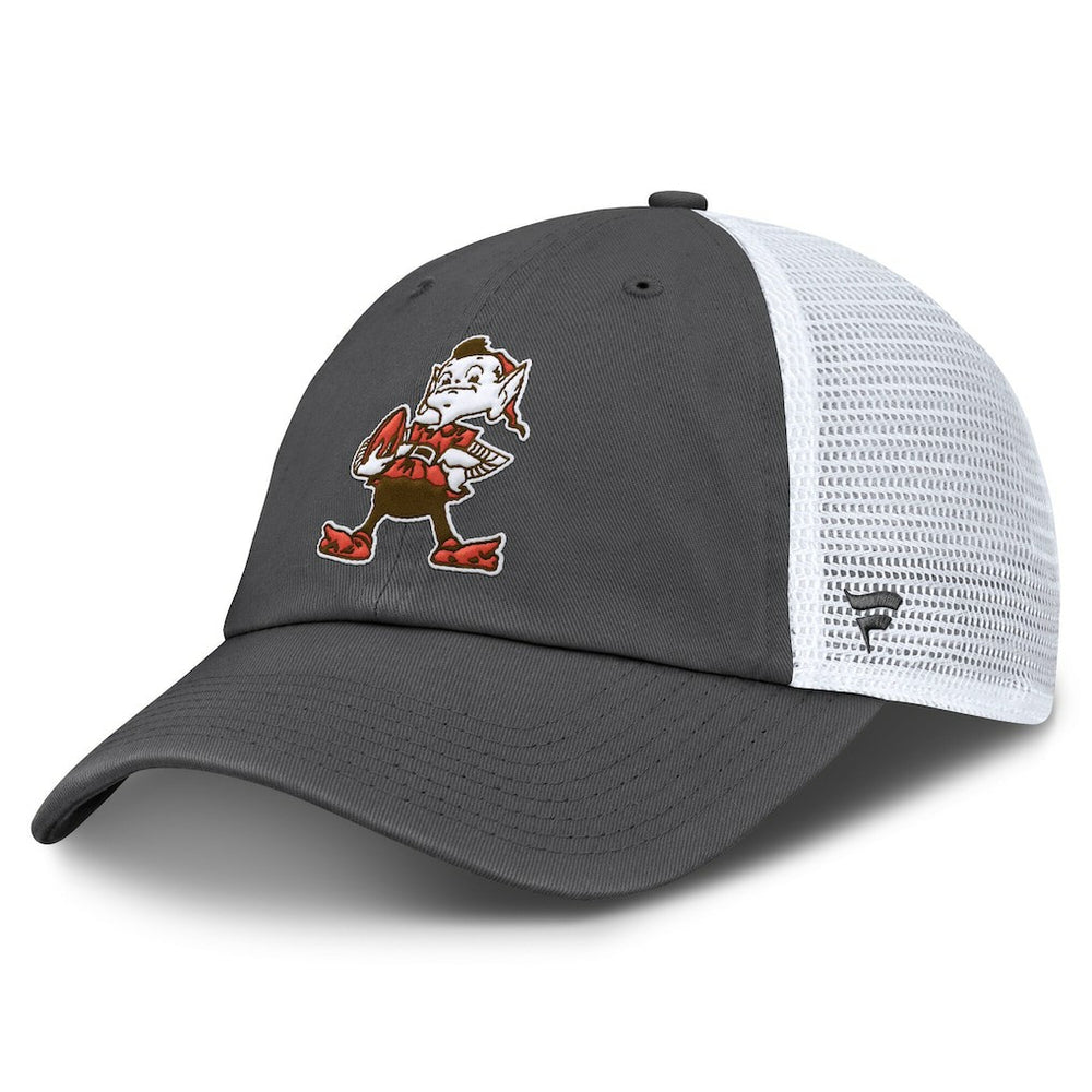 Cleveland Browns Basic Vintage Trucker Adjustable Hat - Gray/White Hats