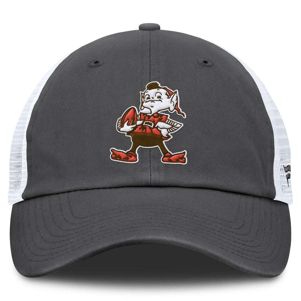 Cleveland Browns Basic Vintage Trucker Adjustable Hat - Gray/White Hats