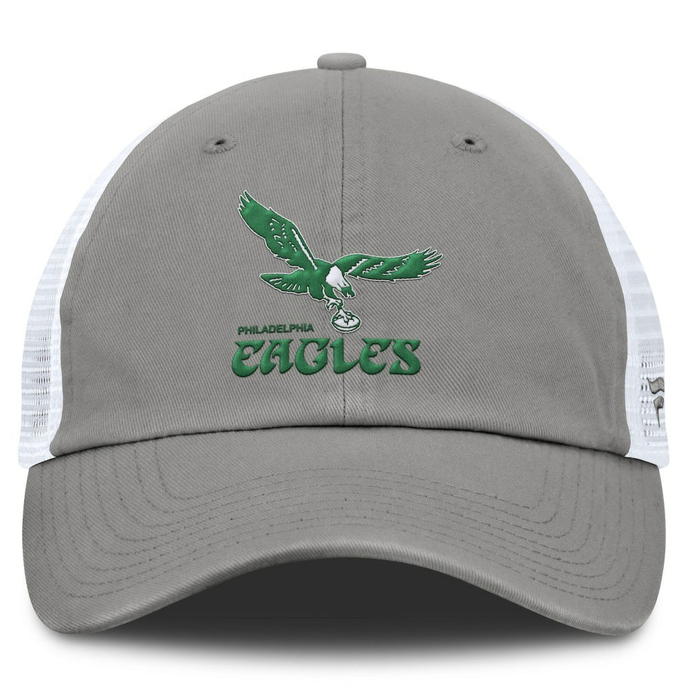 Philadelphia Eagles Vintage Trucker Adjustable Hat - Gray/White Hats