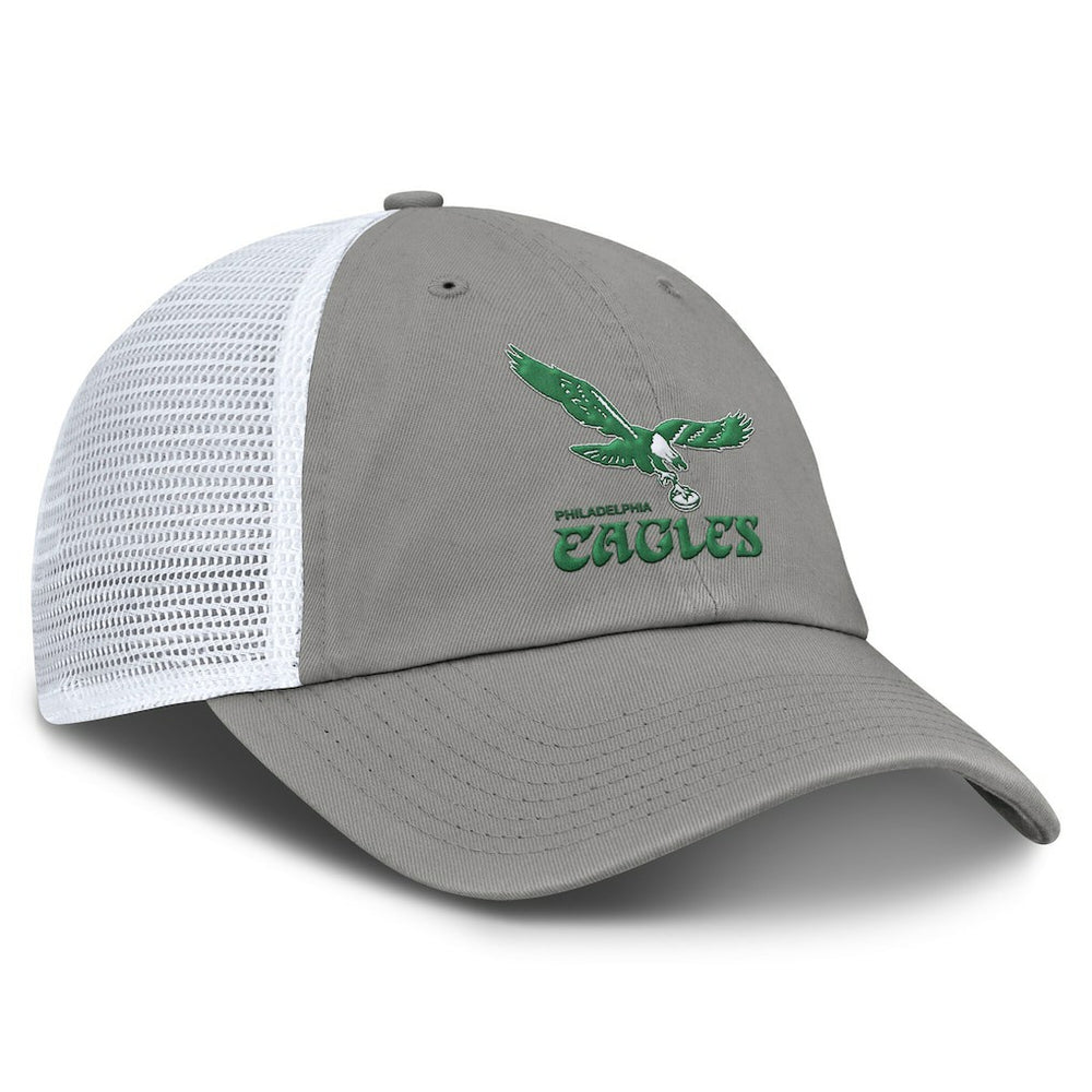 Philadelphia Eagles Vintage Trucker Adjustable Hat - Gray/White Hats