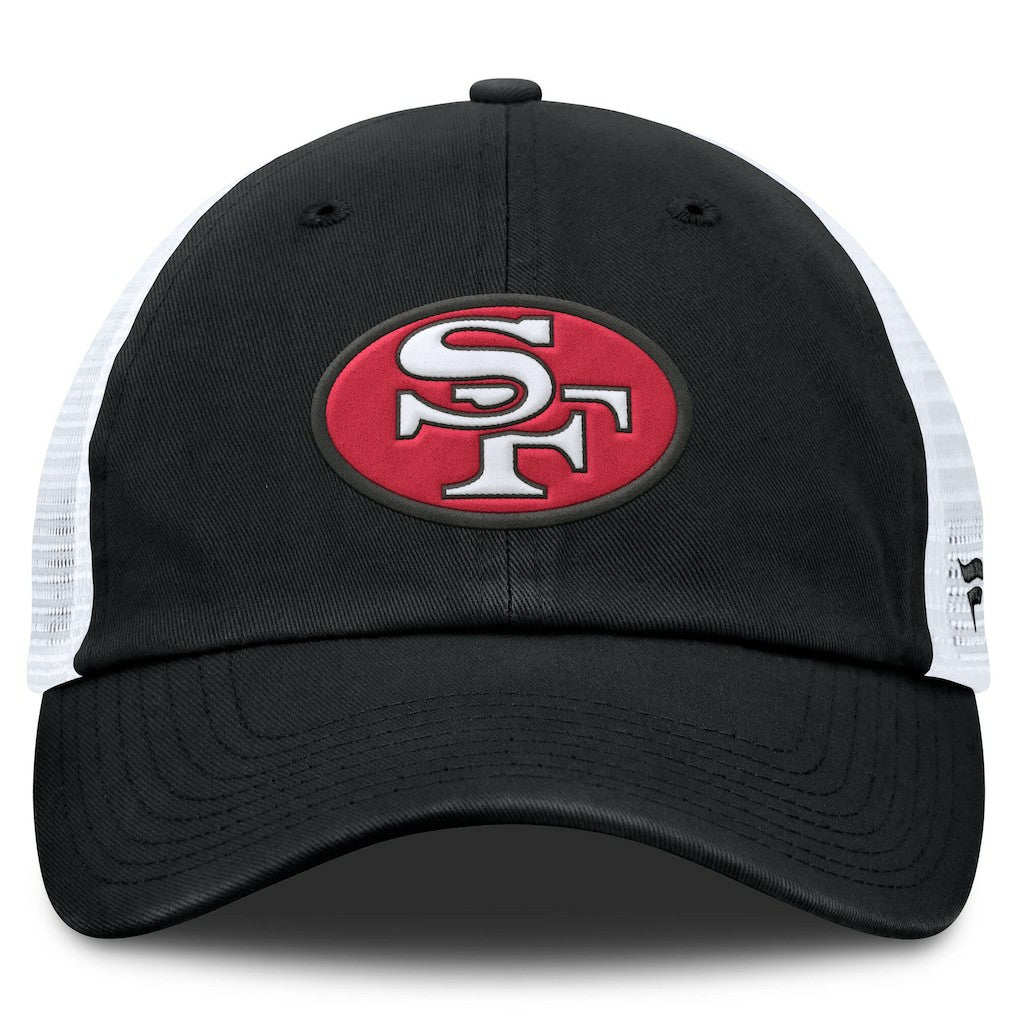 San Francisco 49ers Basic Vintage Trucker Adjustable Hat - Black/White Hats