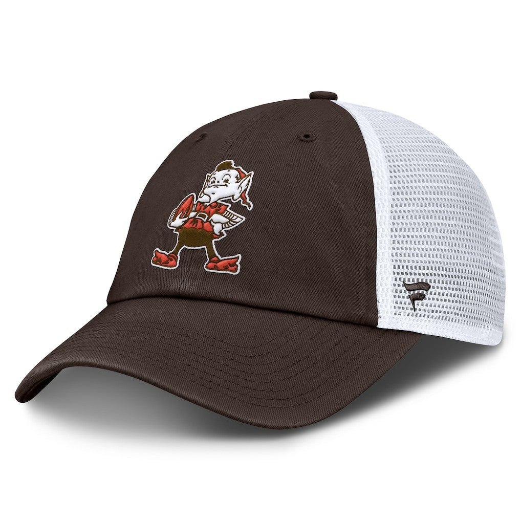 Cleveland Browns Vintage Trucker Adjustable Hat - Brown/White Hats