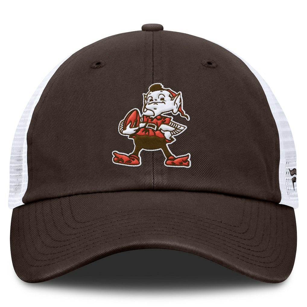 Cleveland Browns Vintage Trucker Adjustable Hat - Brown/White Hats
