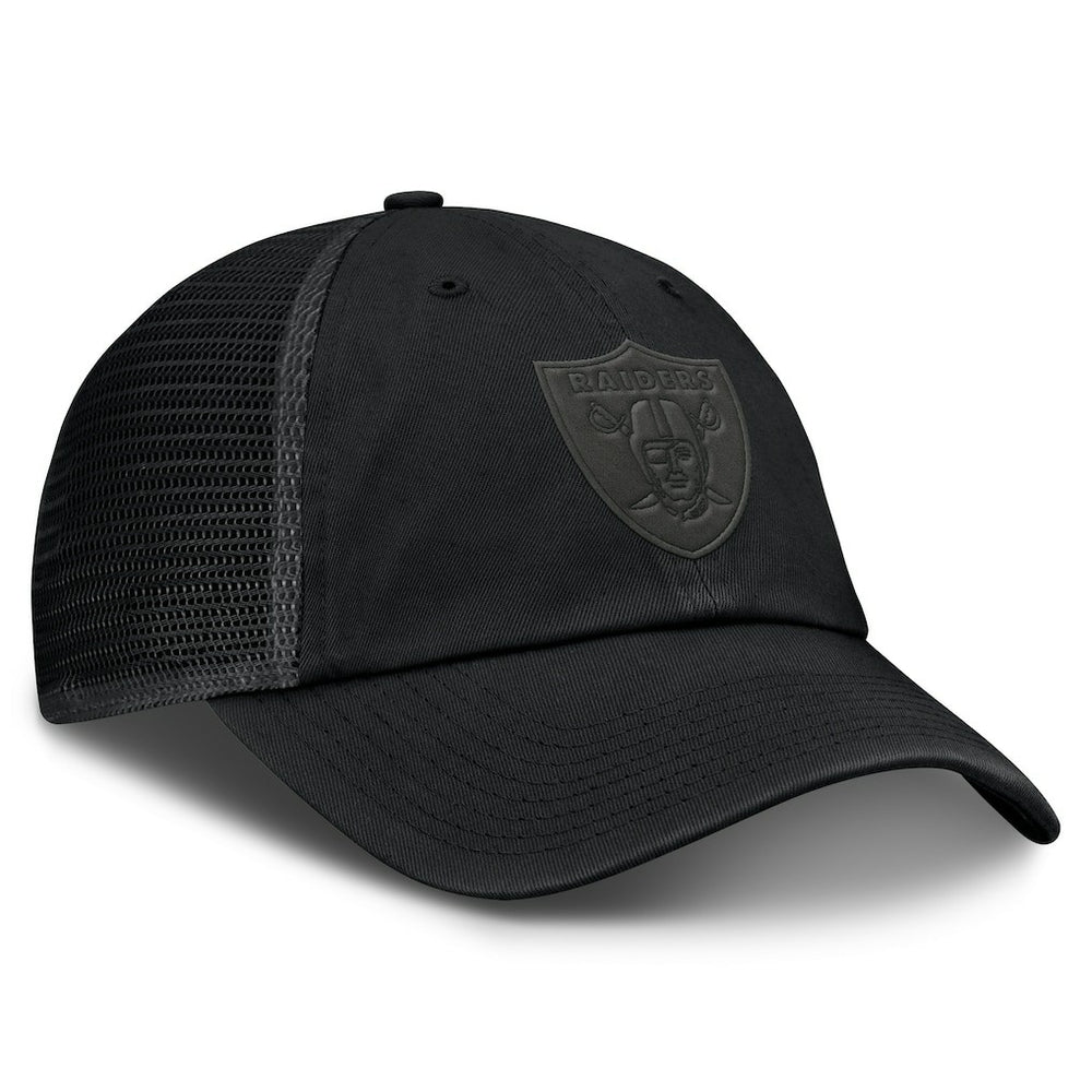 Las Vegas Raiders Basic Black on Black Trucker Adjustable Hat