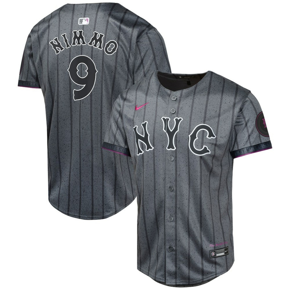 Brandon Nimmo New York Mets Nike Youth 2024 City Connect Limited Player Jersey - Graphite Jerseys