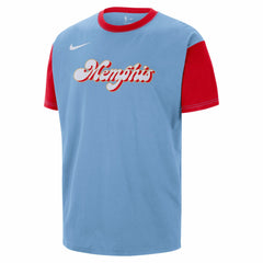 Memphis Grizzlies 2024/25 City Edition Courtside Color Block T-Shirt Light Blue - Nike