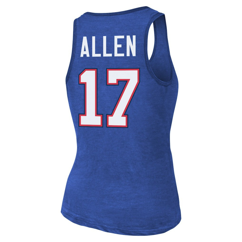Josh Allen Buffalo Bills Majestic Threads Women's Name & Number Tri-Blend Tank Top - Royal Tops