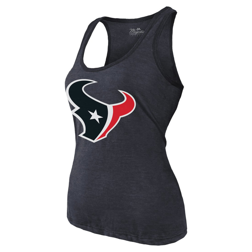 C.J. Stroud Houston Texans Majestic Threads Women's Name & Number Tri-Blend Tank Top - Navy Tops