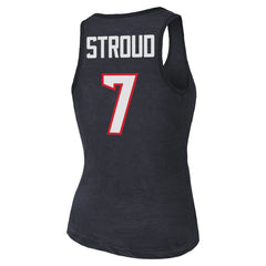 C.J. Stroud Houston Texans Majestic Threads Women's Name & Number Tri-Blend Tank Top - Navy Tops