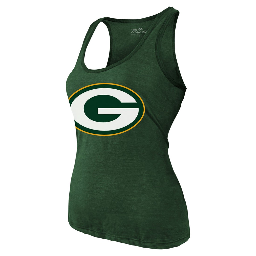 Jordan Love Green Bay Packers Majestic Threads Women's Name & Number Tri-Blend Tank Top - Green Tops