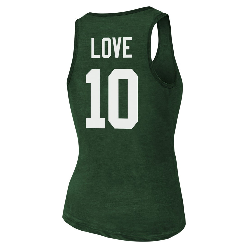 Jordan Love Green Bay Packers Majestic Threads Women's Name & Number Tri-Blend Tank Top - Green Tops