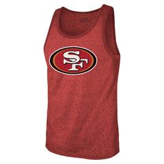 Christian McCaffrey San Francisco 49ers Majestic Threads Tri-Blend Player Name & Number Tank Top - Scarlet Tops