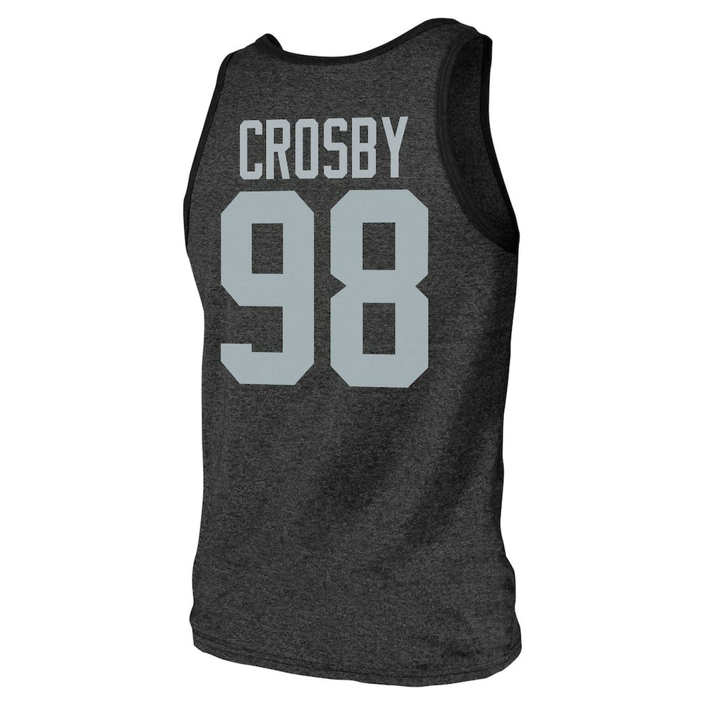 Maxx Crosby Las Vegas Raiders Majestic Threads Tri-Blend Player Name & Number Tank Top - Black Tops