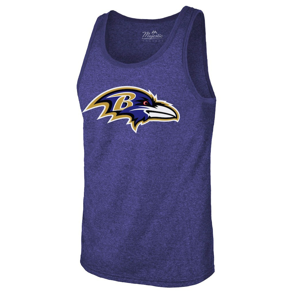 Lamar Jackson Baltimore Ravens Majestic Threads Tri-Blend Player Name & Number Tank Top - Purple Tops