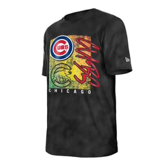 Chicago Cubs New Era Women's Sport Classics Enzyme Wash Oversized T-Shirt - Black T-shirts