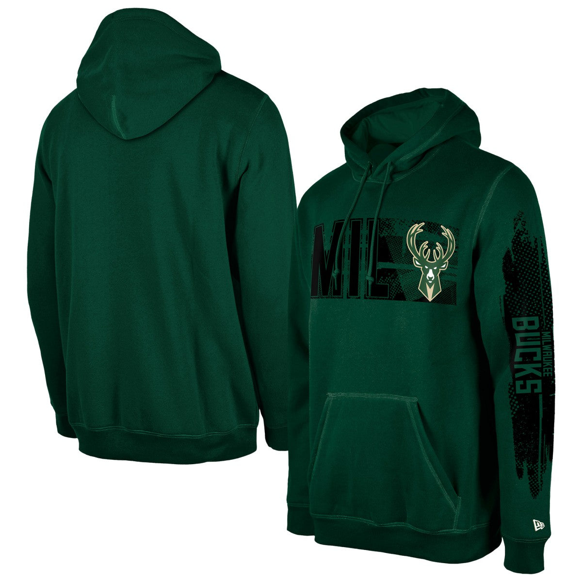Milwaukee Bucks Tip-Off Collection Pullover Hoodie Hunter Green - New Era