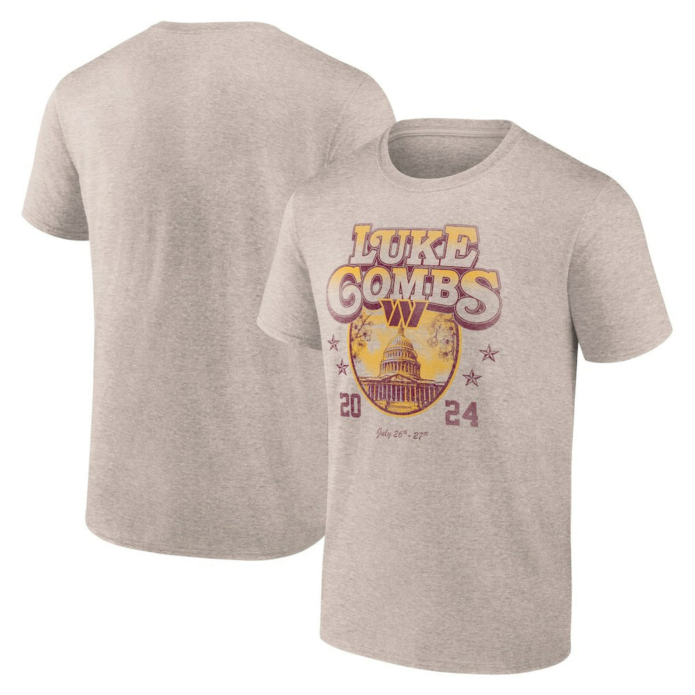 Luke Combs x Washington Commanders Growin' Up and Gettin' Old Tour T-Shirt - Tan T-shirts