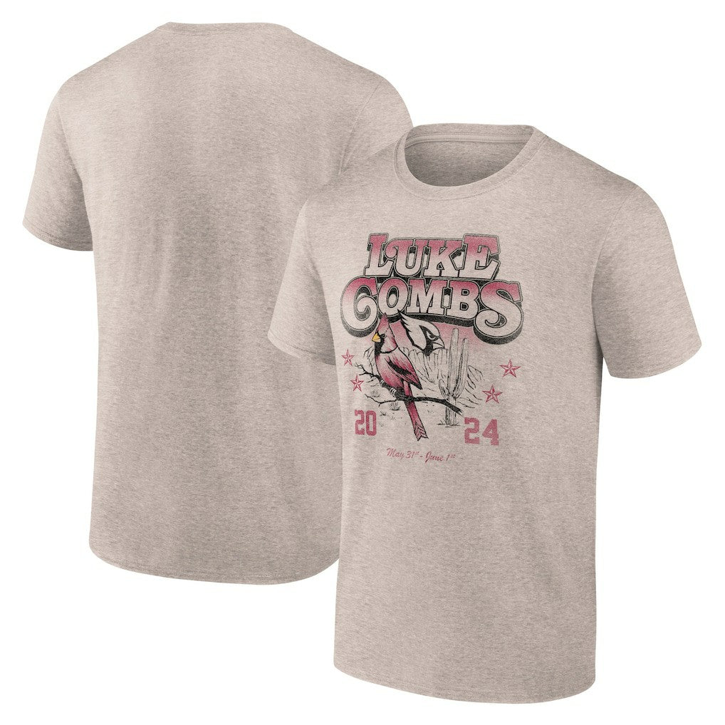 Luke Combs x Arizona Cardinals Growin' Up and Gettin' Old Tour T-Shirt - Tan T-shirts
