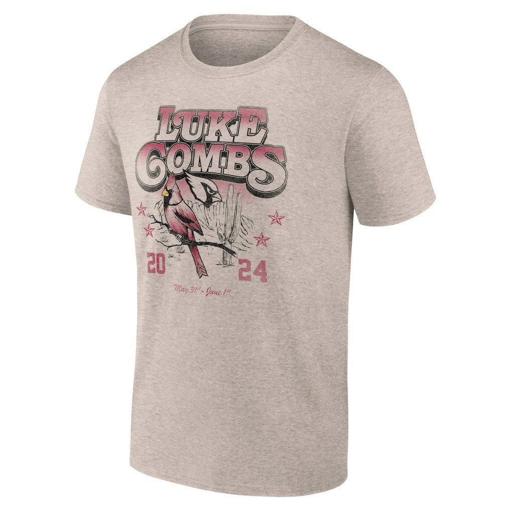 Luke Combs x Arizona Cardinals Growin' Up and Gettin' Old Tour T-Shirt - Tan T-shirts